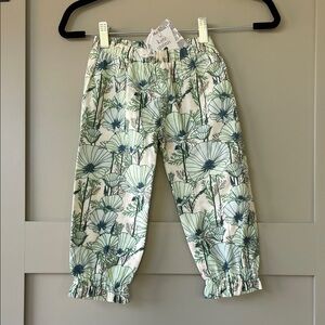 NWT Kate Quinn aqua poppy elastic pants 3T